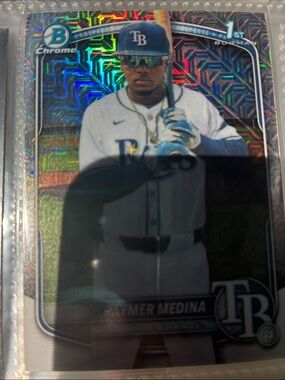 Topps Chrome Holographic Tampa Bay Rays Card — Blue, White